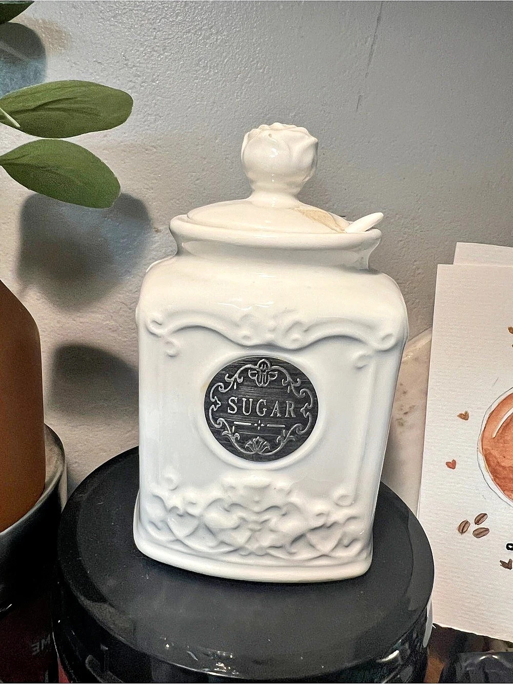 THL SUGAR canister White Ceramic